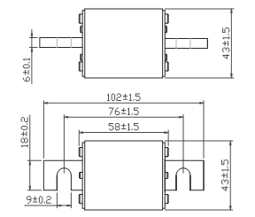 Keramische Autosicherung des Quadrats für Halbleiterschutz DC750V MEV Sicherungen