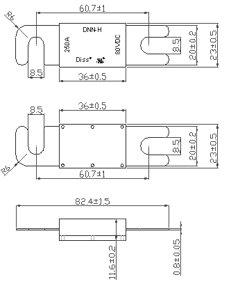 DC80V-Bolzen--untensicherungs-Nennstrom von 10Ampere zu Sicherung 500Amper UL bestätigt hergestellt in China