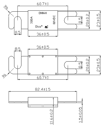 DC80V-Bolzen--untensicherungs-Nennstrom von 10Ampere zu Sicherung 500Amper UL bestätigt hergestellt in China